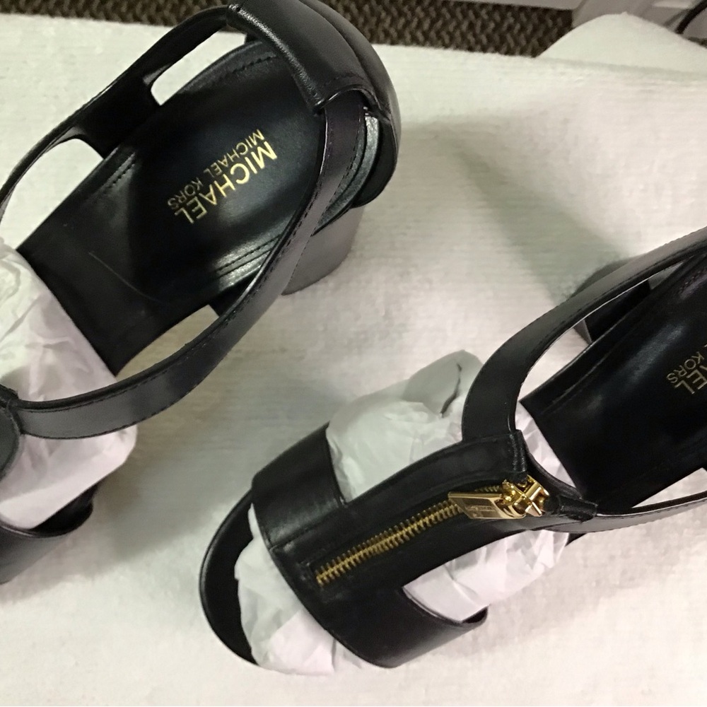 Michael Kors Black Heels with Strappy Elegance